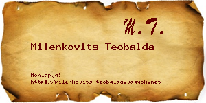 Milenkovits Teobalda névjegykártya